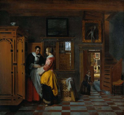 Pieter de Hooch (1629–1683), Am Wäscheschrank, Öl auf Leinwand, 70 cm x 75, 5 cm, 1663; Bildquelle: © Rijksmuseum, Amsterdam.