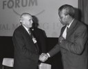 Frederik de Klerk und Nelson Mandela in Davos 1992