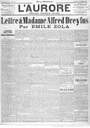Zola, Emile: Lettre à Madame Alfred Dreyfus, in: L’Aurore, 22. September 1899; Digitalisat: Gallica / Bibliothèque nationale de France. http://gallica.bnf.fr/ark:/12148/bpt6k702071r.item