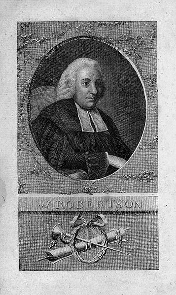 Portrait William Robertson (1721–1793), Kupferstich nach einem zeitgenössischen Ölgemälde, 1777, unbekannter Künstler; Bildquelle: Robertson, William: Geschichte von Amerika: Aus dem Englischen übersetzt von Johann Friedrich Schiller, Leipzig 1777.