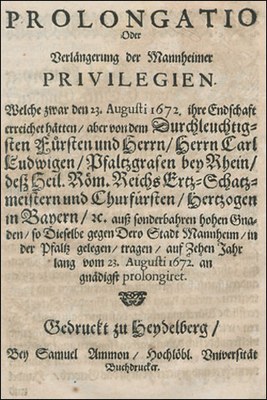 Verlängerung der Mannheimer Privilegien