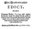 Edikt von Potsdam, Titelblatt, 1685; Bildquelle: Wikimedia Commons, http://commons.wikimedia.org/wiki/File:EdiktPotsdam.jpg?uselang=de.