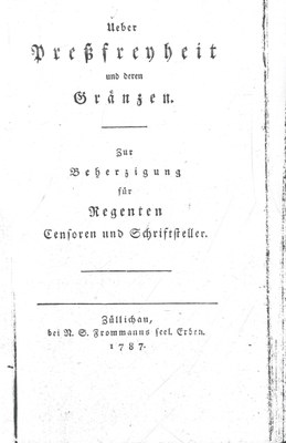 Ueber Preßfreiheit und deren Gränzen 1787 IMG